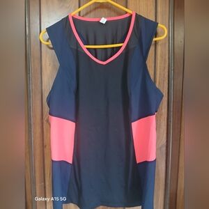 lululemon athletica Navy Tank with Coral Trim